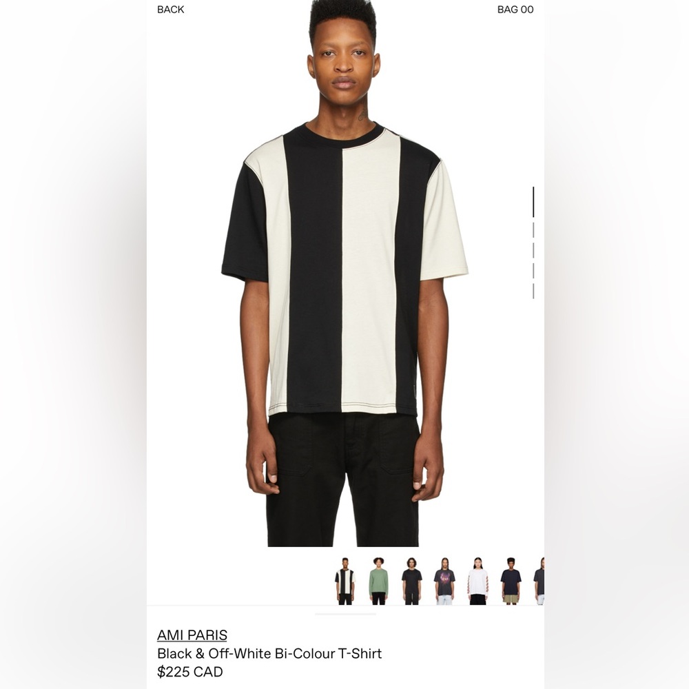 AMI PARIS
Black & Off-White Bi-Colour T-Shirt